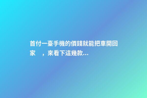 首付一臺手機的價錢就能把車開回家，來看下這幾款5萬元級別的小型車